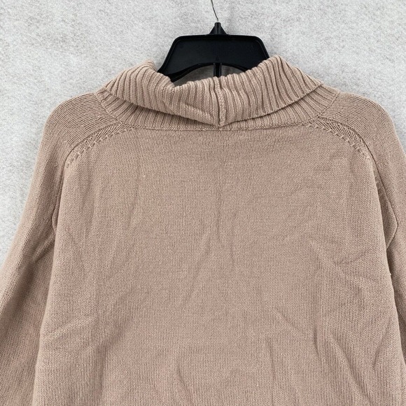 Aritzia Babaton Sweater Womens LARGE Cowl neck Cropped Beige Merino‎ Wool - Picture 7 of 15